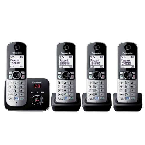 PANASONIC KXTG6824EB QUAD DECT CORDLESS TELEPHONE SET WITH ANSWER MACHINE BLK 5025232675456 eBay