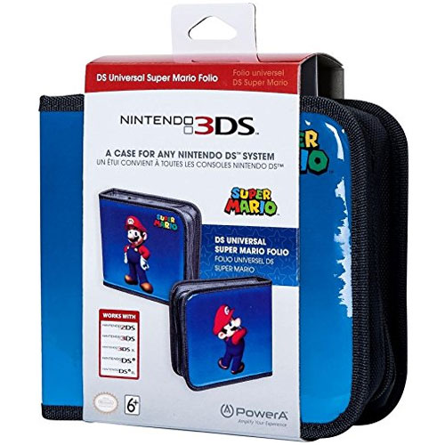 NEW POWERA SUPER MARIO DS UNIVERSAL FOLIO ZIP STORAGE CASE 3DS & XL