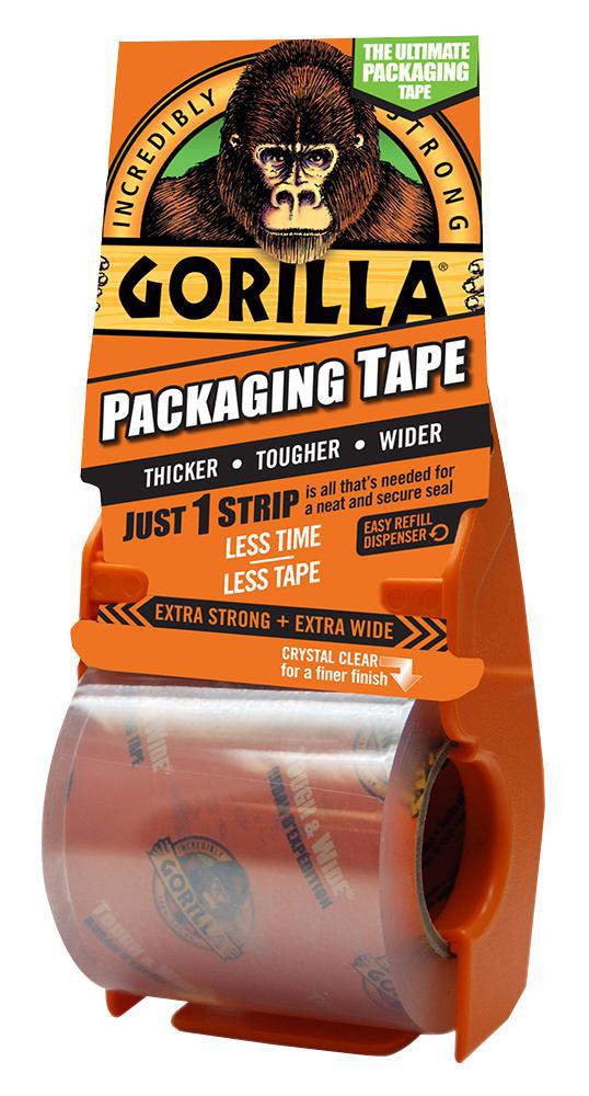 Gorilla Tape Gorilla® Heavy Duty Clear Packaging Tape & Dispenser 18m X