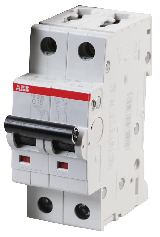 Abb S202C16 Circuit Breaker, Thermal Mag, 2 Pole,16a eBay