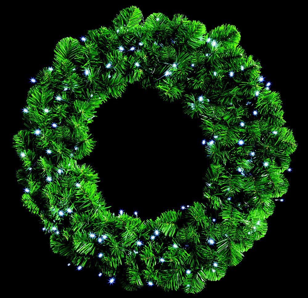 White Christmas Wreath With Lights 