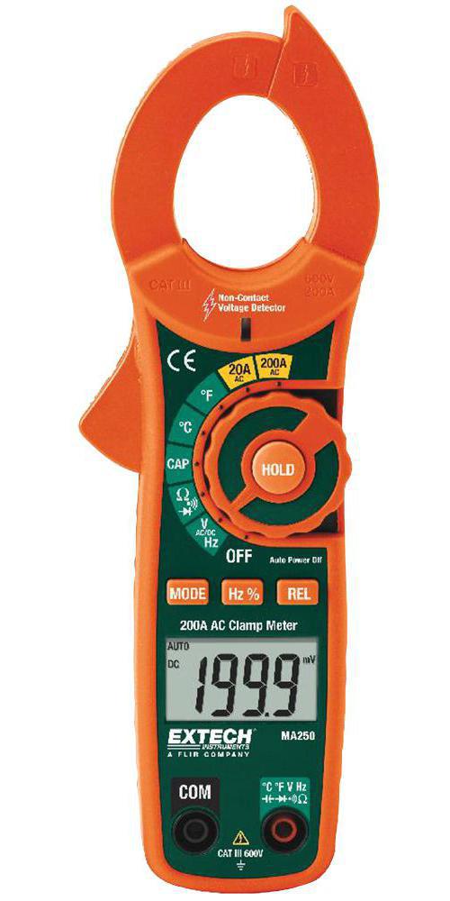 extech instruments ma250 200a ac cl meter with ncv extech instruments ma250 200a ac cl meter with ncv