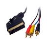 View Item Scart to 3 x RCA / Phono Audio / Video Gold Plated Cabl