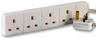View Item 3m White 4 Gang Power Strip Extension Cord Mains Plug