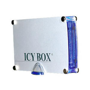 Icy Box 3.5" IDE/PATA USB2 & Firewire Silver External Hard Drive Caddy with Blue LED illumination IB-351UE-BL Preview