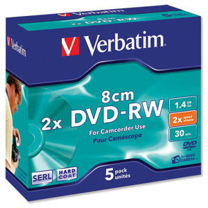 Verbatim DVD-RW 2x 8cm 5 Pack Slim Jewel Case #43514 Preview