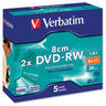 View Item Verbatim DVD-RW 2x 8cm 5 Pack Slim Jewel Case #43514