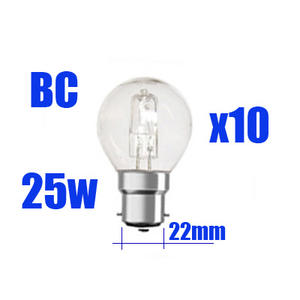 Golf Ball Bulb Halogen 25w=40w Bayonet Cap BC B22 x 10 Preview