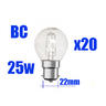 View Item Golf Ball Bulb Halogen 25w=40w Bayonet Cap BC B22 x 20