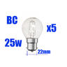 View Item Golf Ball Bulb Halogen 25w=40w Bayonet Cap BC B22 x 5