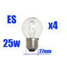 View Item Golf Ball Bulb Halogen 25w=40w Screw Cap ES E27 x 4
