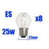 View Item Golf Ball Bulb Halogen 25w=40w Screw Cap ES E27 x 8
