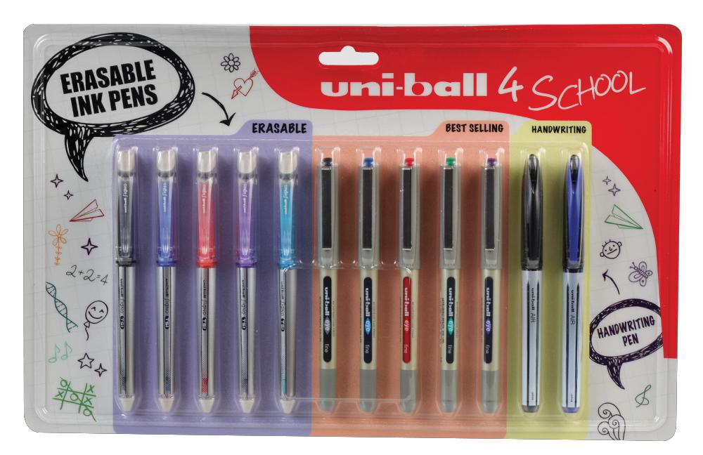 Uniball 153544368 Rollerball Pens, Blister Pack, 4 School eBay