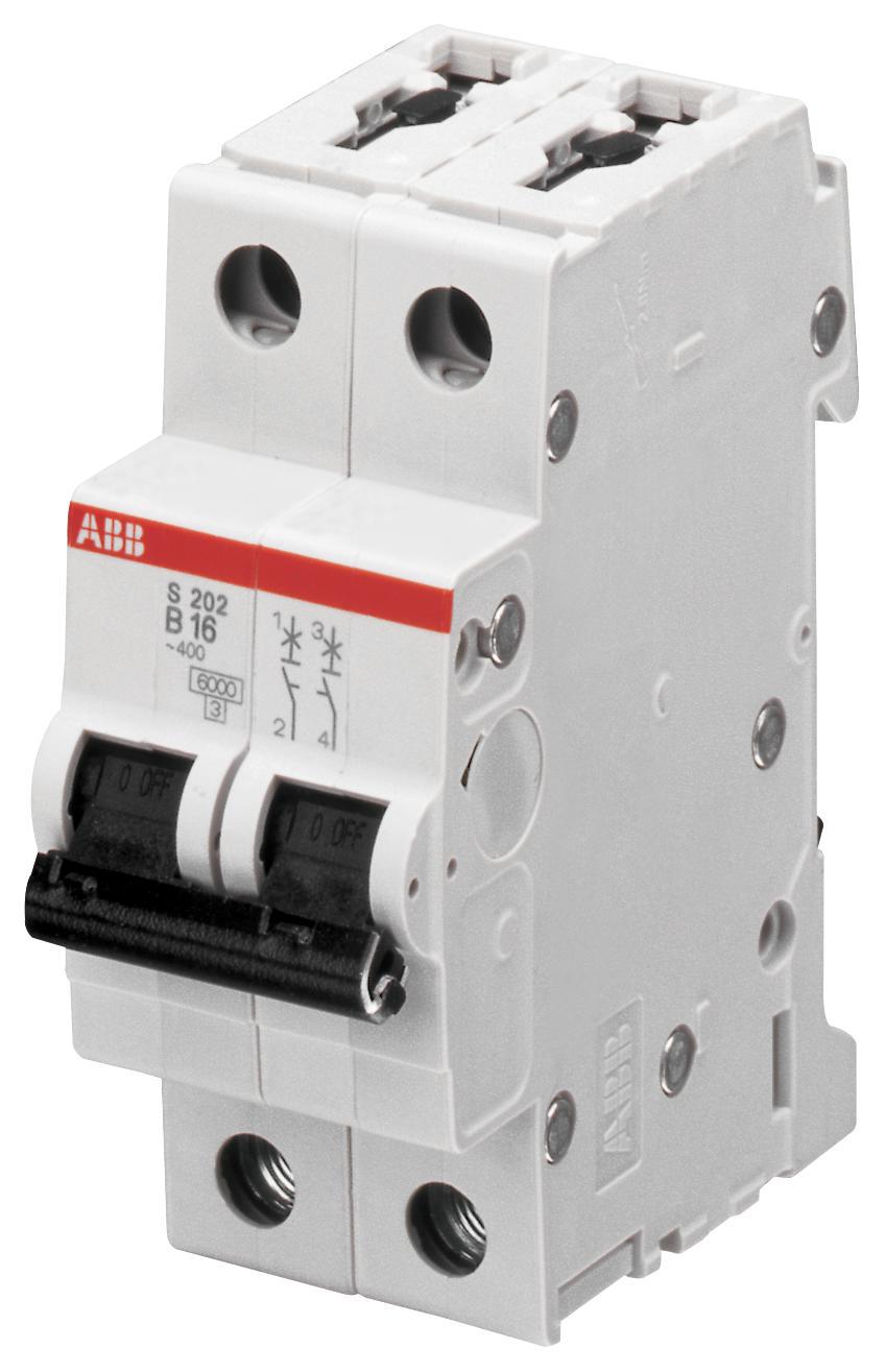 Abb S202MC6 Circuit Breaker, Thermal Mag, 2 Pole,6a eBay