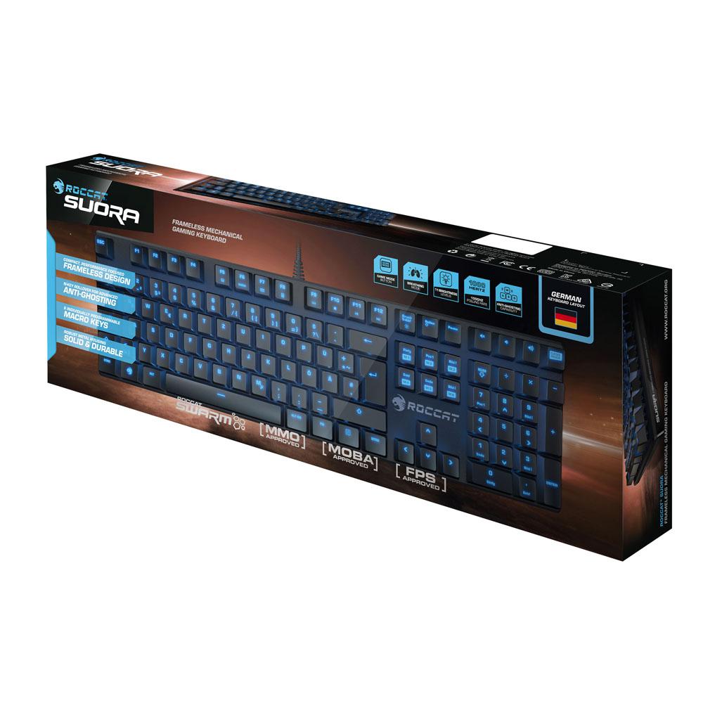 ROCCAT Suora Frameless Tactile Mechanical Gaming Keyboard, UK Layout, Black