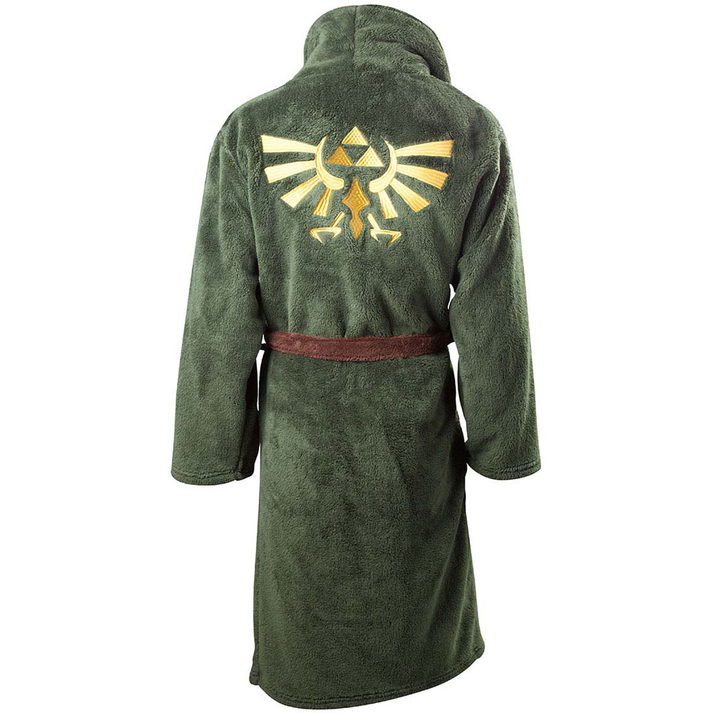 NINTENDO Legend of Zelda Royal Crest Men's Bath Robe, L/XL/XXL, Green