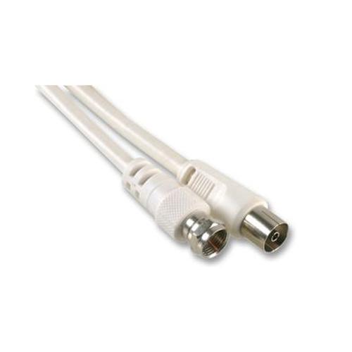 PC2118 F Plug to Coaxial Socket TV Aerial Cable Lead White 1m eBay