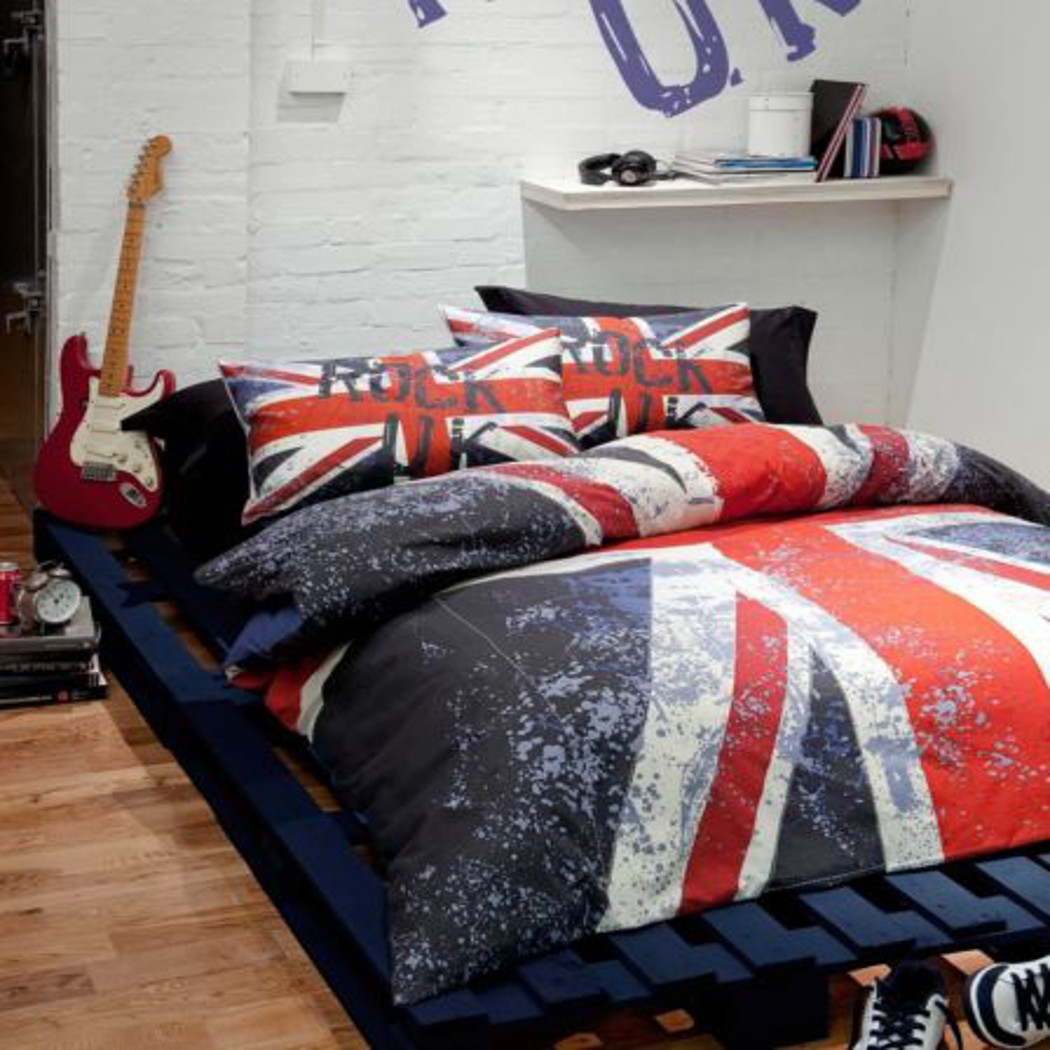 Rock UK Quilt Set Catherine Lansfield Union Jack Guitar Modern Bed