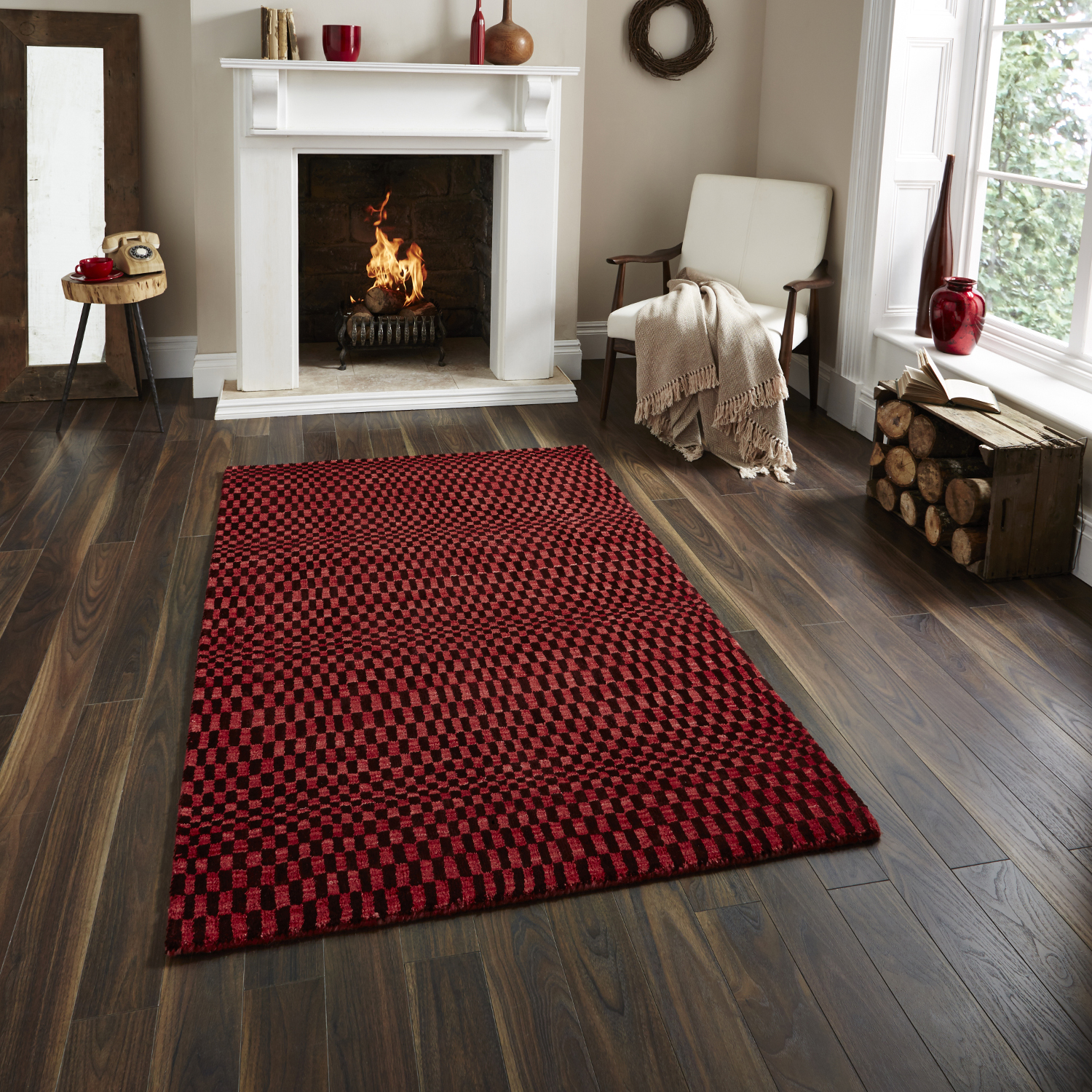Sonic Wave Effect Optical Illusion Large Floor Mat 100 Wool Hand Sonic Wave Effect Optical Illusion Large Floor Mat
