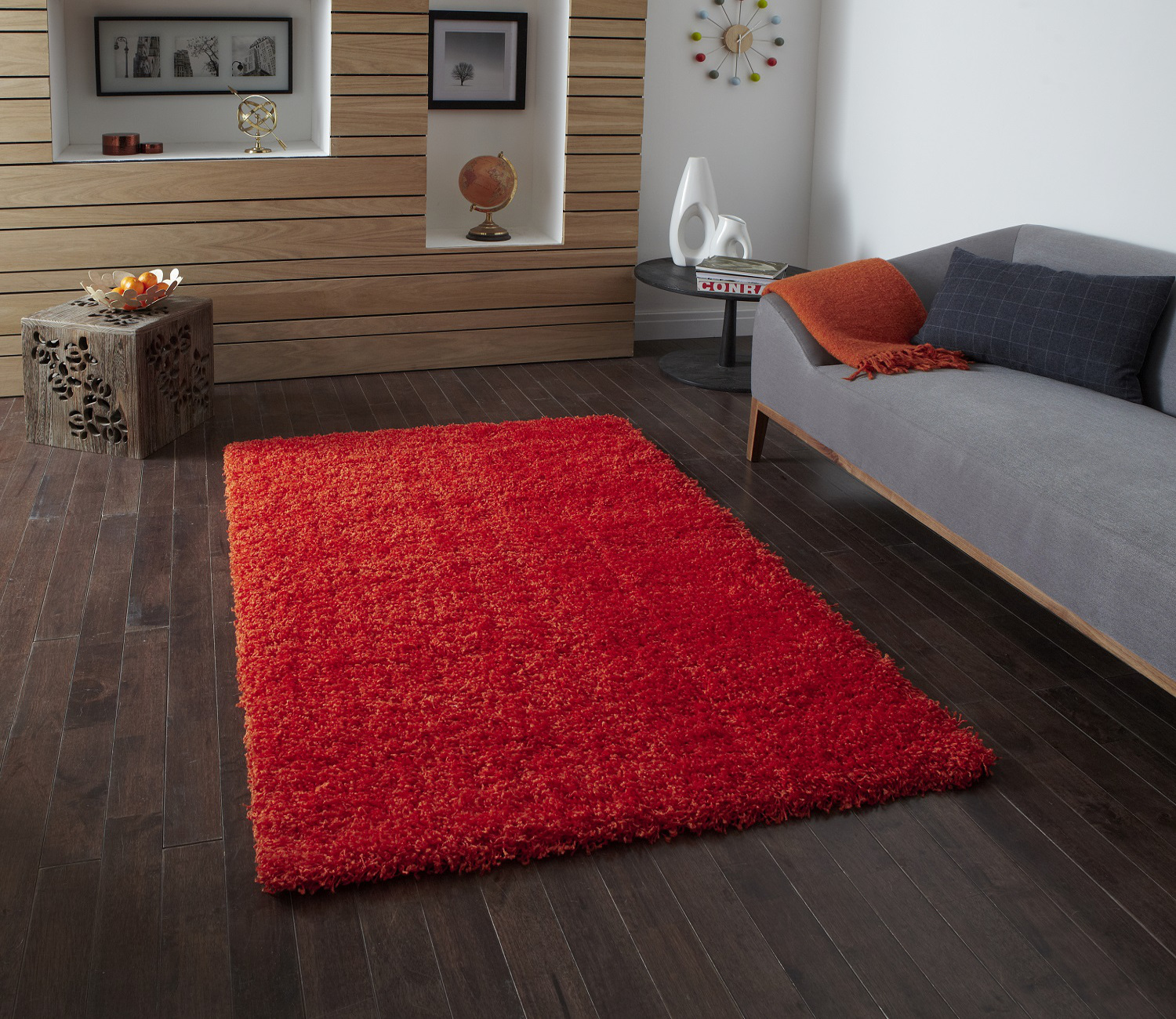 Vista Plain Shaggy Pile Rug Machine Made Polypropylene Mat Stylish
