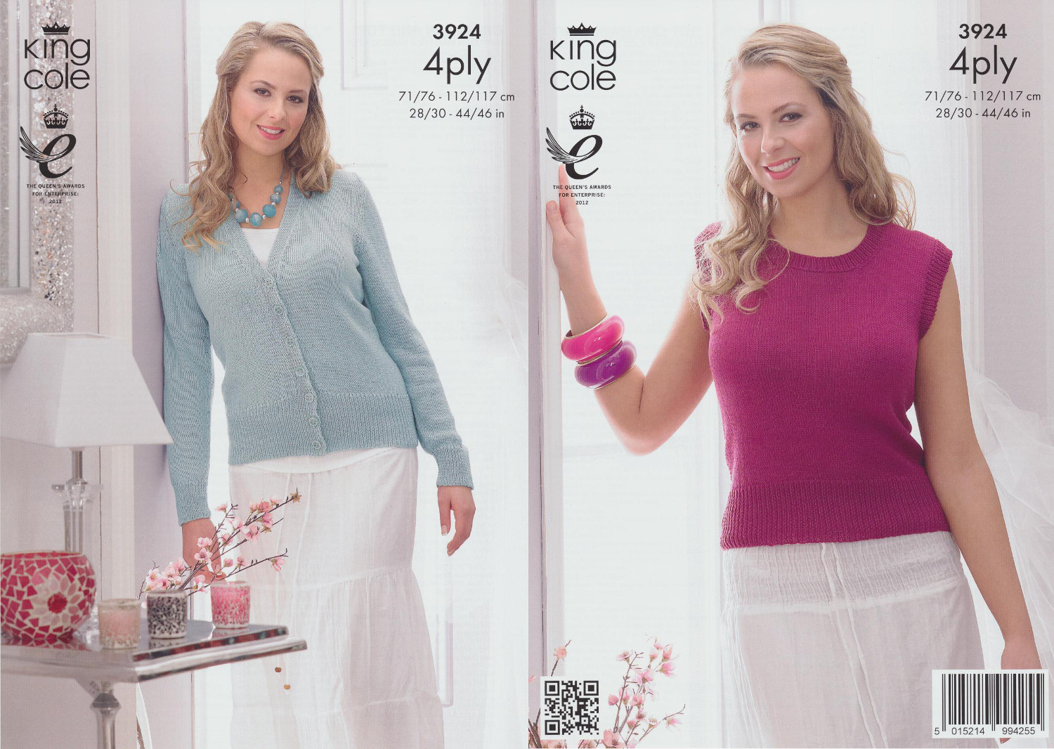 4 Ply Bamboo Knitting Pattern Knitted Cardigans Summer Top King Cole Womens 3...