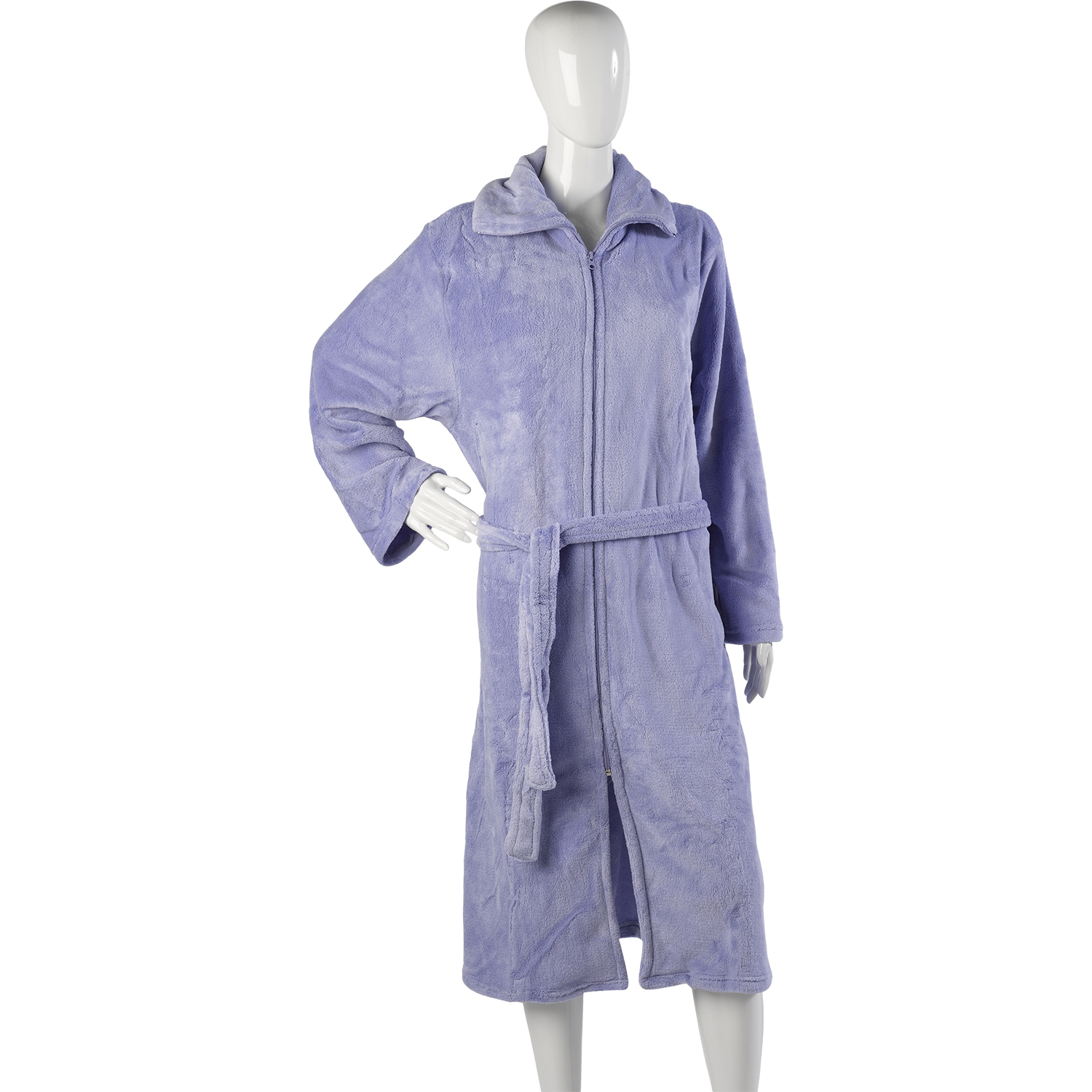 ladies fleece zip up dressing gown