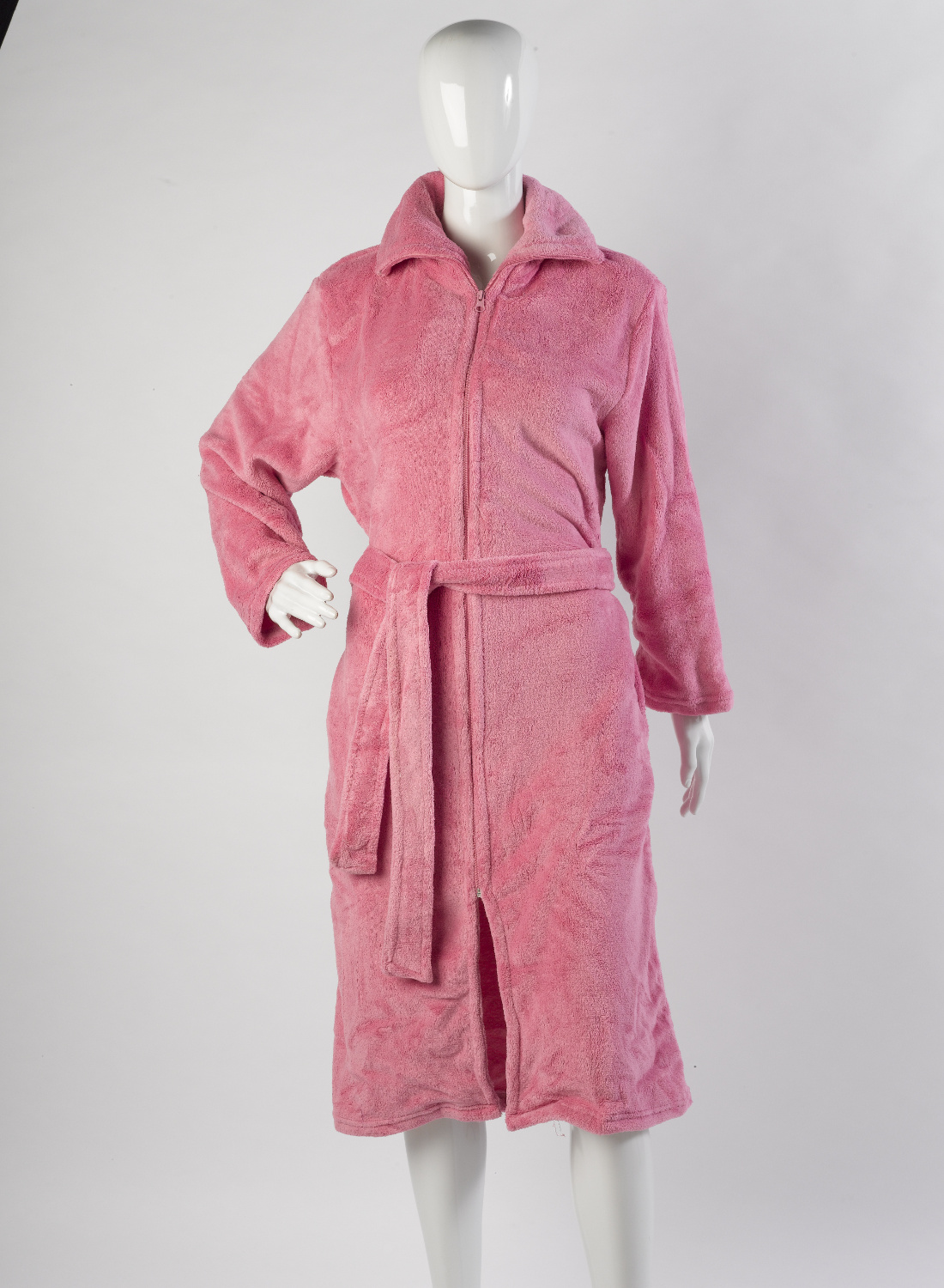 zipped bathrobe