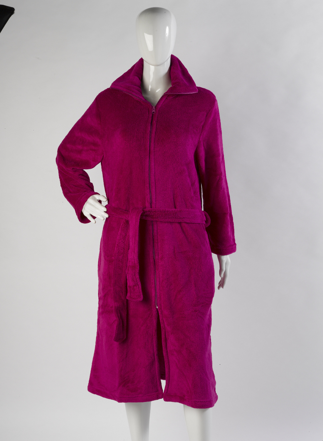 zipped bathrobe