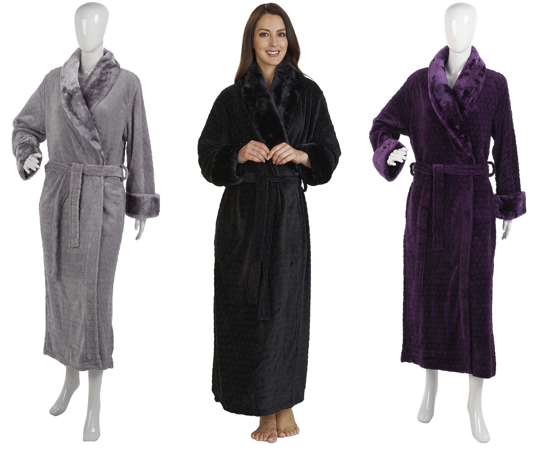fur gown robe