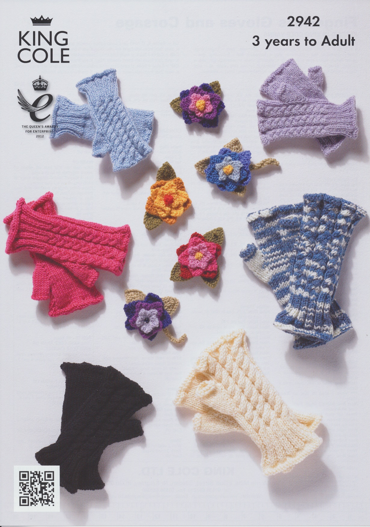Womens DK Knitting Pattern King Cole Girls Fingerless ...