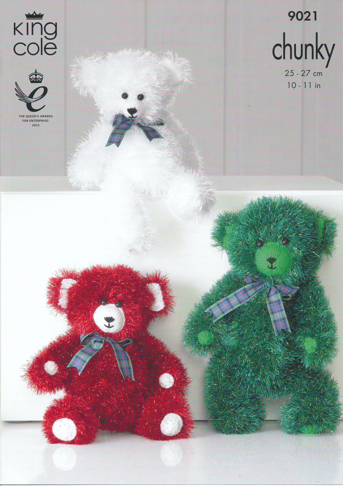 Teddy Bear Tinsel Chunky Knitting Pattern King Cole Fun Animal Toy Makes 3 Si...