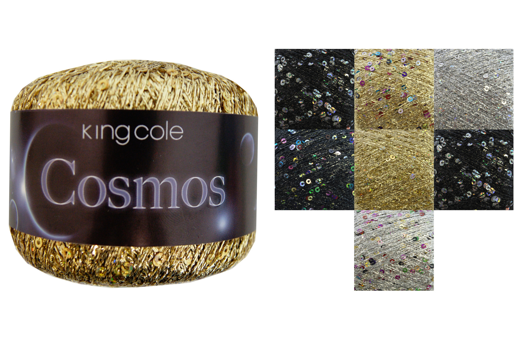 King Cole 25g Cosmos Glitter Sparkle Knitting Yarn Metallic Sequin Craft Wool eBay