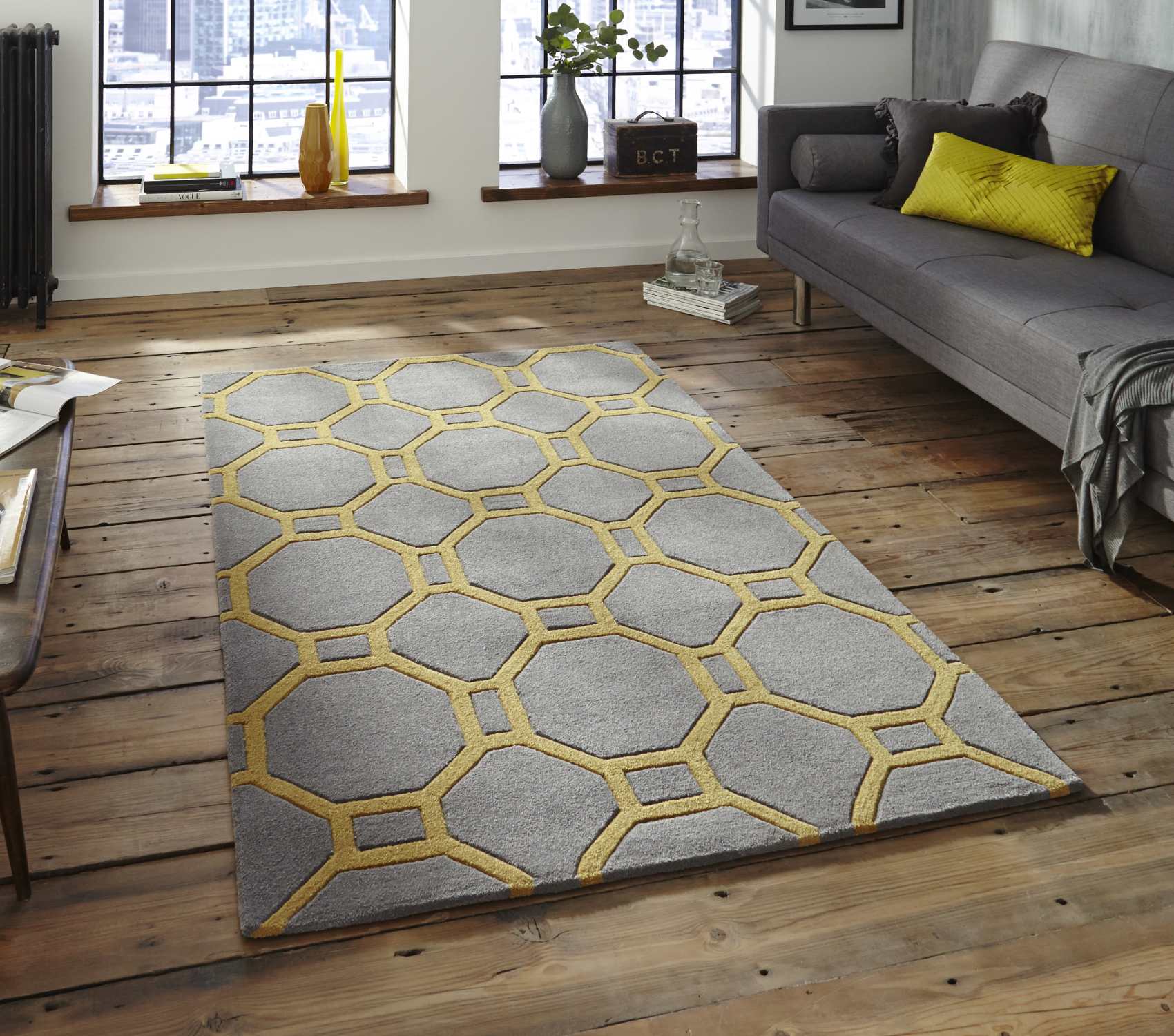 Hong Kong Octagon & Rectangle Rug 100 Hand Tufted Acrylic Large