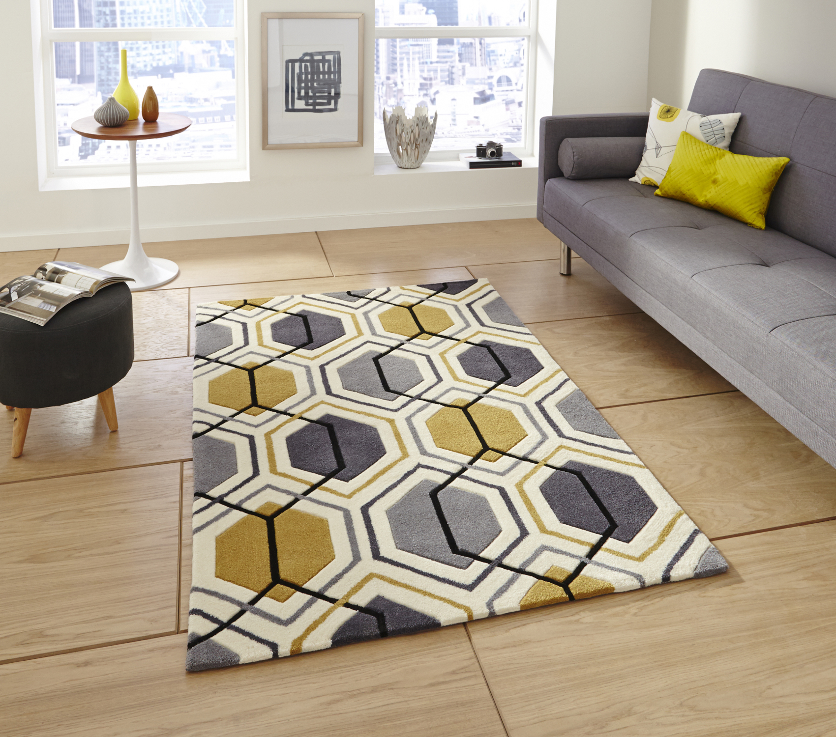 Hong Kong Hexagon Rug 100% Acrylic Hand Tufted Large Geometric Home ... Hong Kong Hexagon Rug 100% Acrylic Hand Tufted Large Geometric Home ...