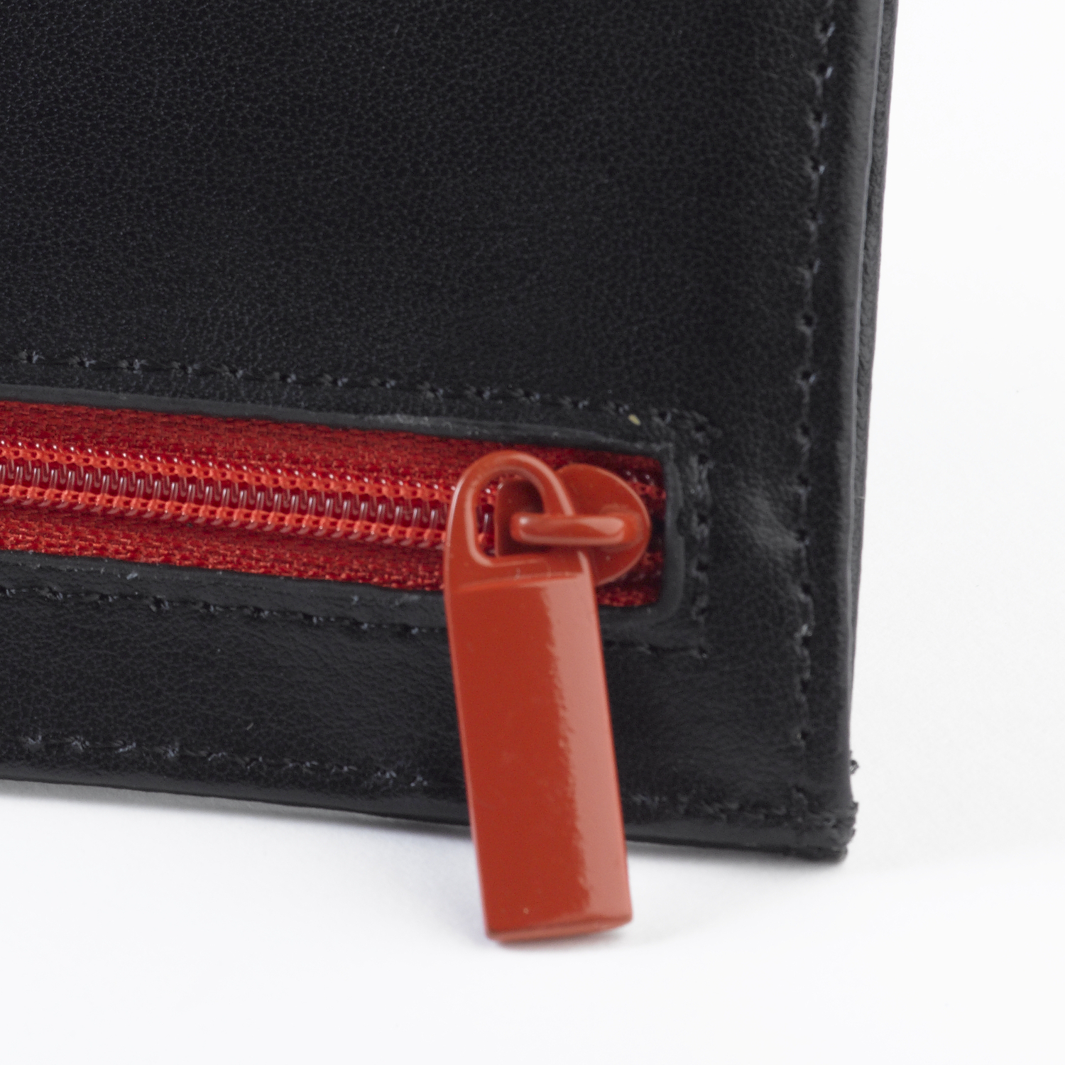 Multi Currency Leather Travel Wallet 4 Zip Up Compartments Black Pocket