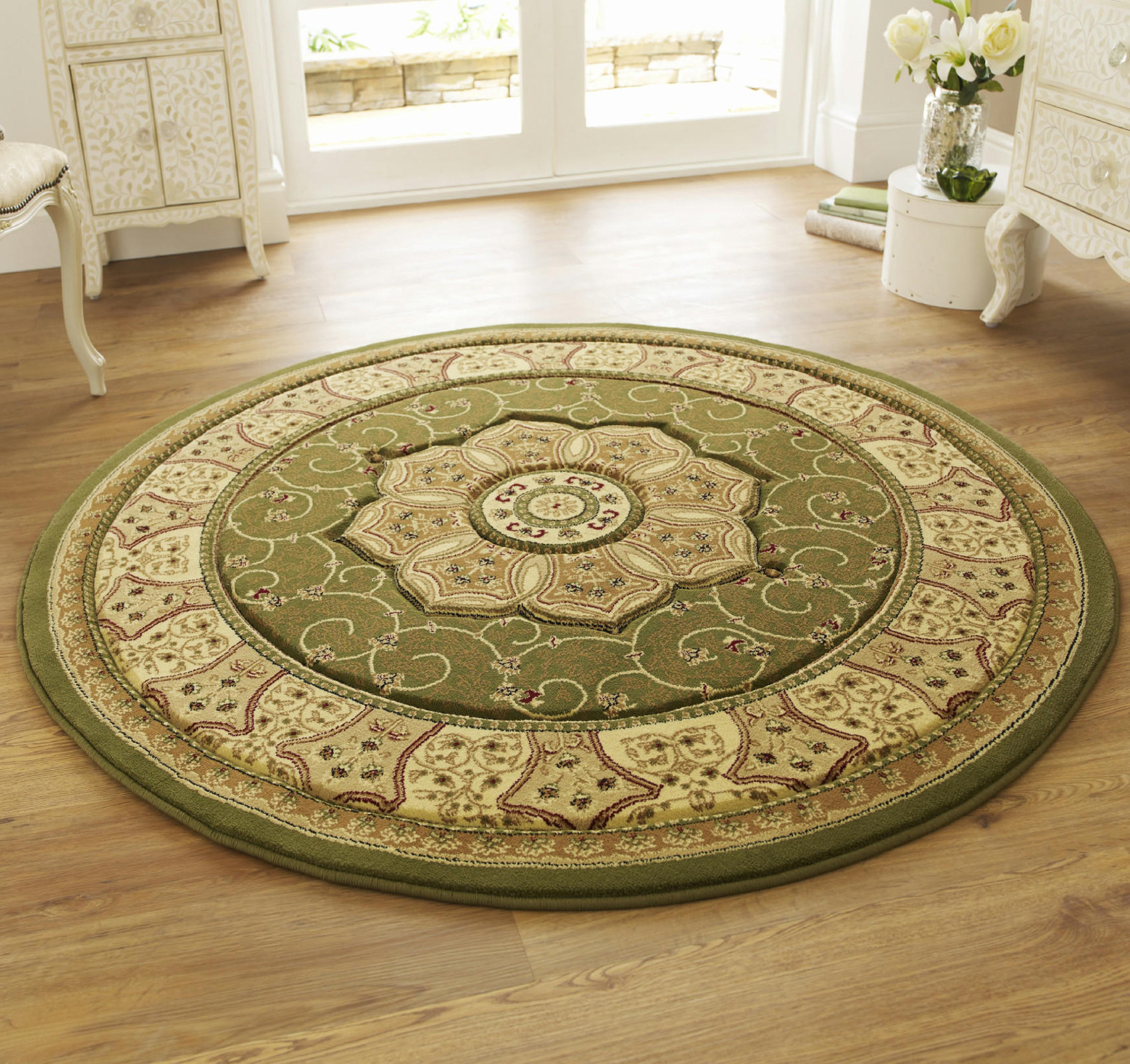 Wool Look Traditional Floral Swirl Pattern Rug Classic Heritage Design