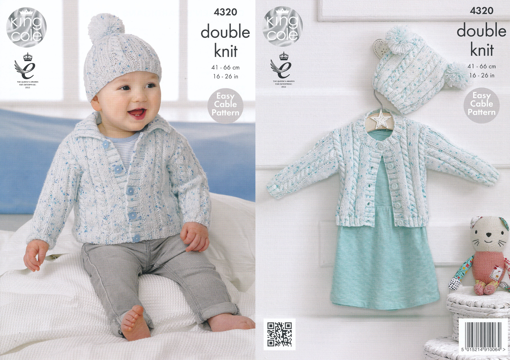 Smarty DK Knitting Pattern King Cole Childrens Cable Knit Cardigans & Hat...