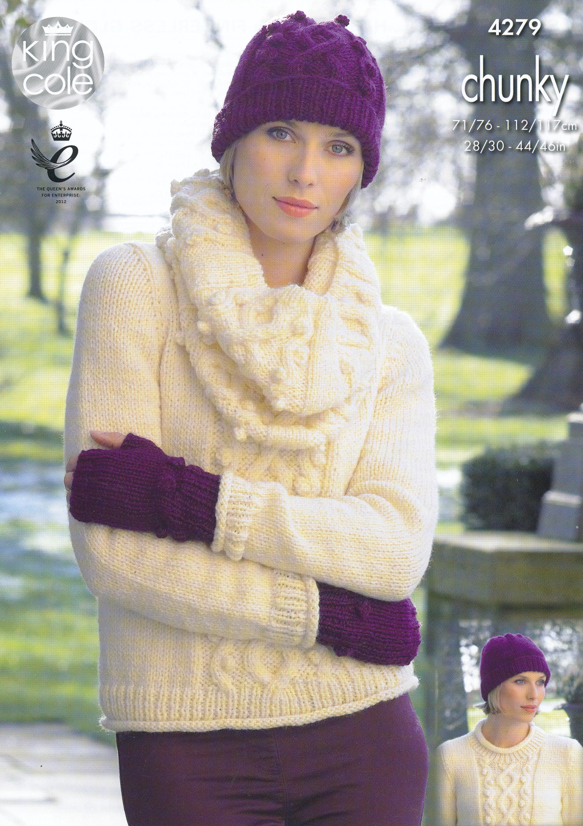 Womens Chunky Knitting Pattern King Cole Jumper Hat Scarf ...
