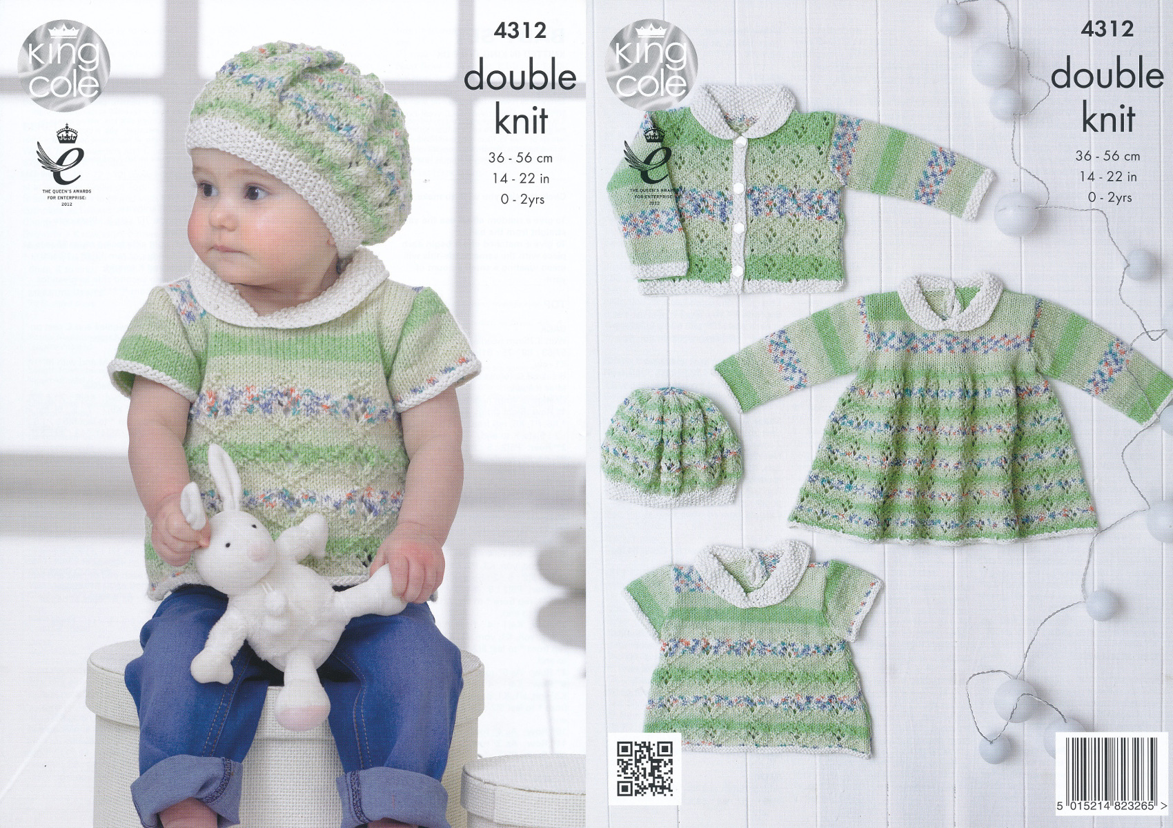Baby Drifter DK Knitting Pattern King Cole Lace Effect Top Dress Jacket Hat 4312 eBay