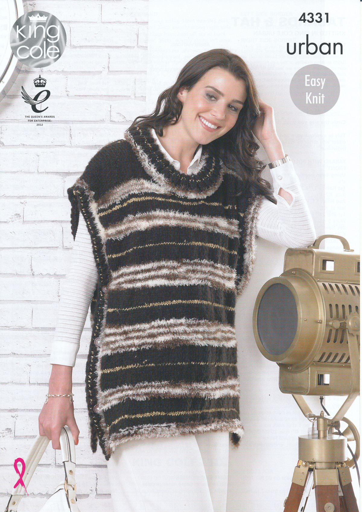 Womens Knitting Pattern King Cole Urban Easy Knit Cap Sleeve Tabards & Ha...