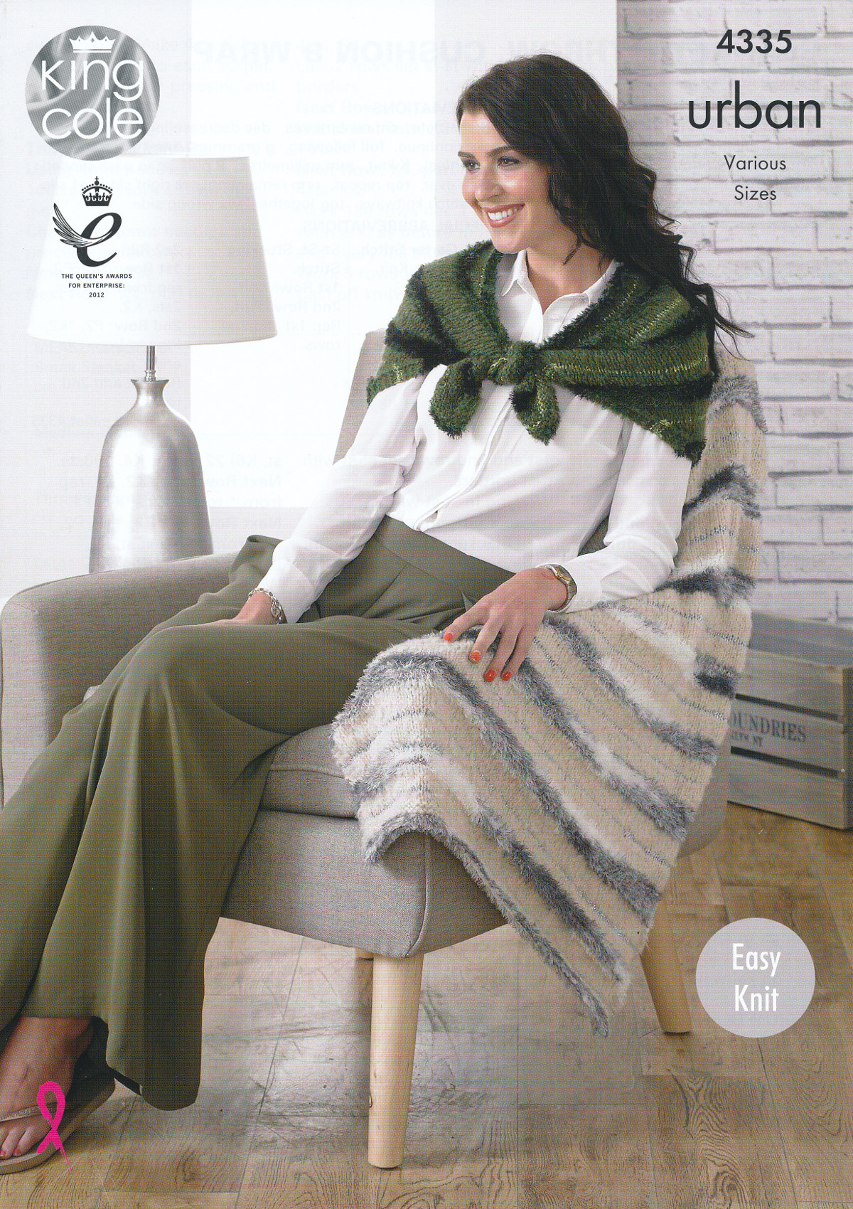 King Cole Urban Knitting Pattern Throw Blankets Cushion & Wrap Easy Knit ...