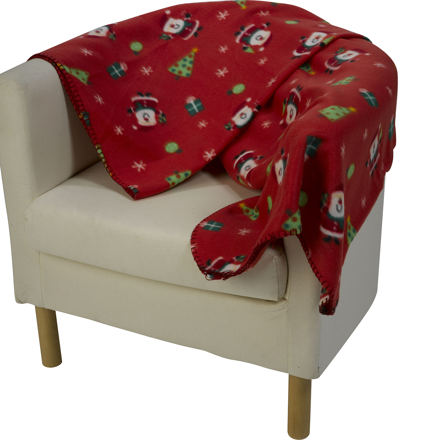 Christmas Printed Soft Fleece Santa Snowman Nordic Throw Festive Xmas