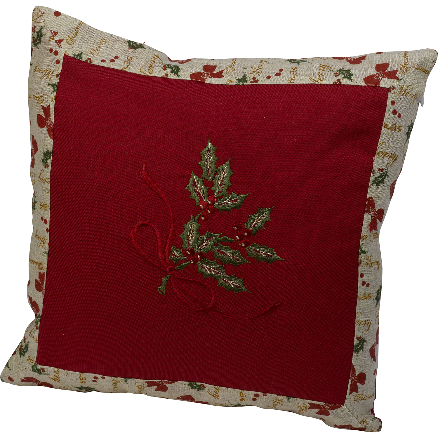 Embroidered cushion cover % Polyester embroidered cushion cover with zipper closure. Size 18” X 18