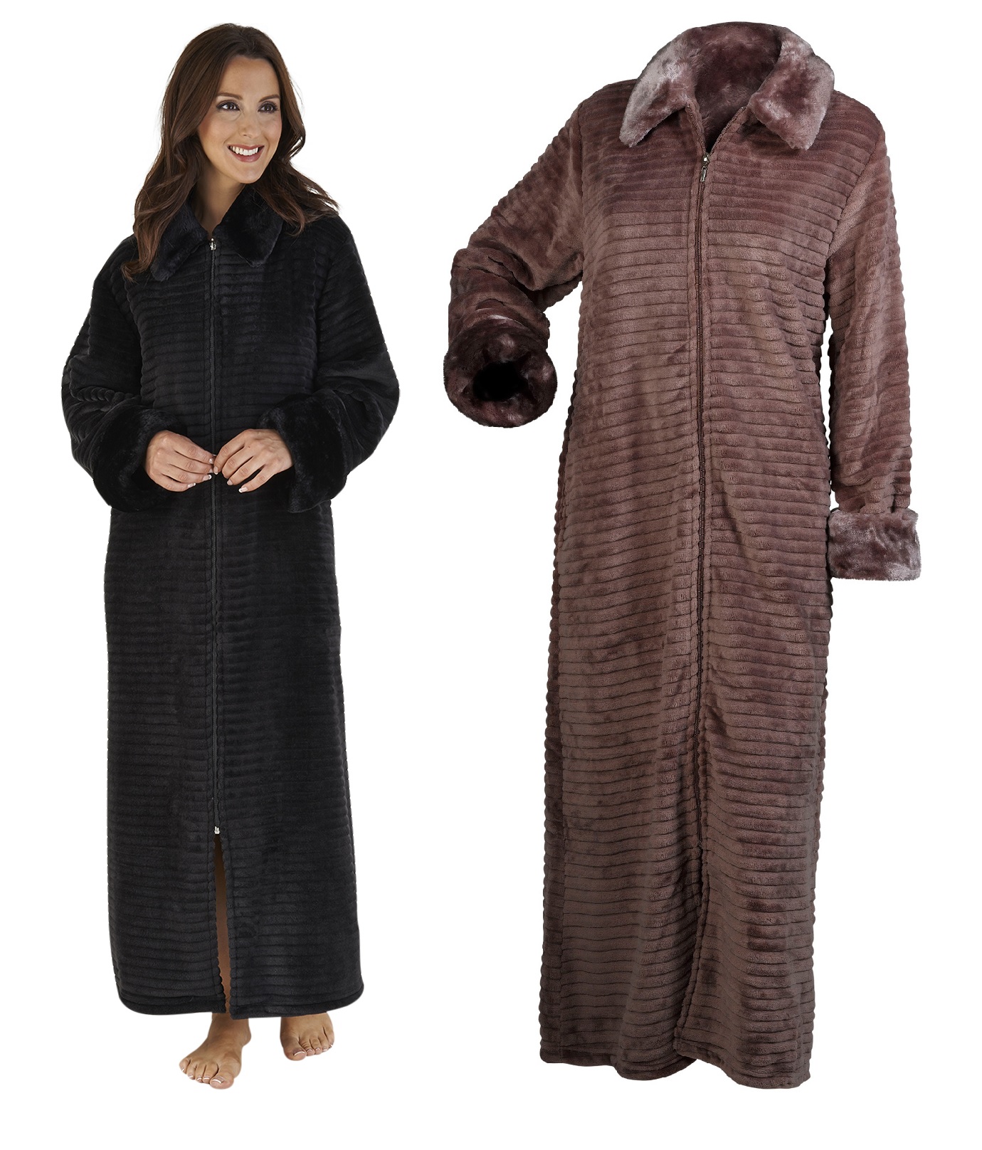 fur gown robe