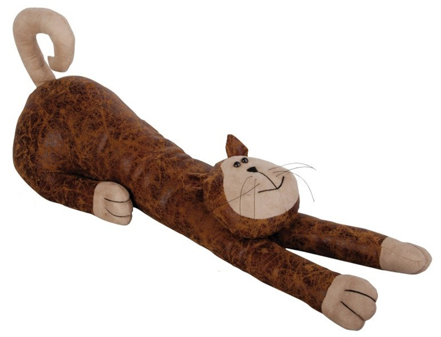 Faux Leather Suede Animal Draught Excluder Heavy Door Stop Draft Guard