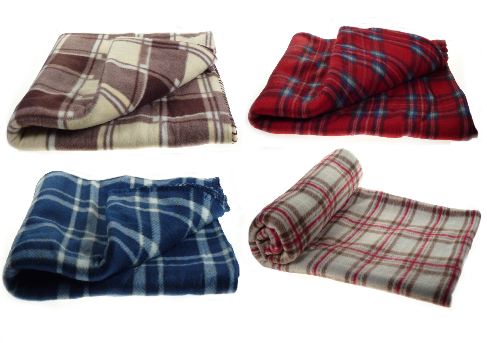 Dog Puppy Checked Lap Blanket Soft Polar Fleece Kitten Bed Comforter 50