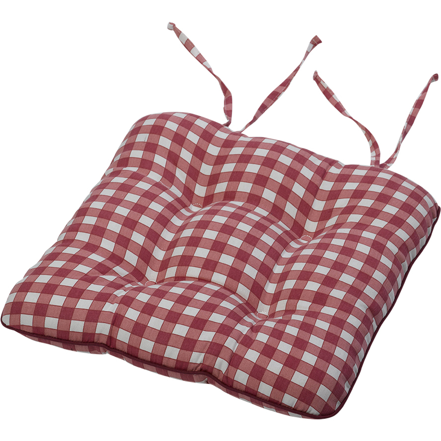 Gingham Check Cotton Seat Pad 14" x 15" Kitchen Outdoor Dining Chair