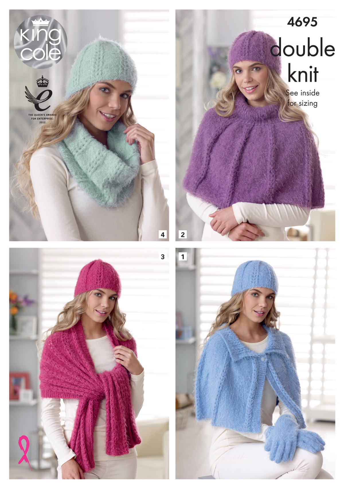 King Cole Womens Double Knitting Pattern Lacy Cape Gloves ...