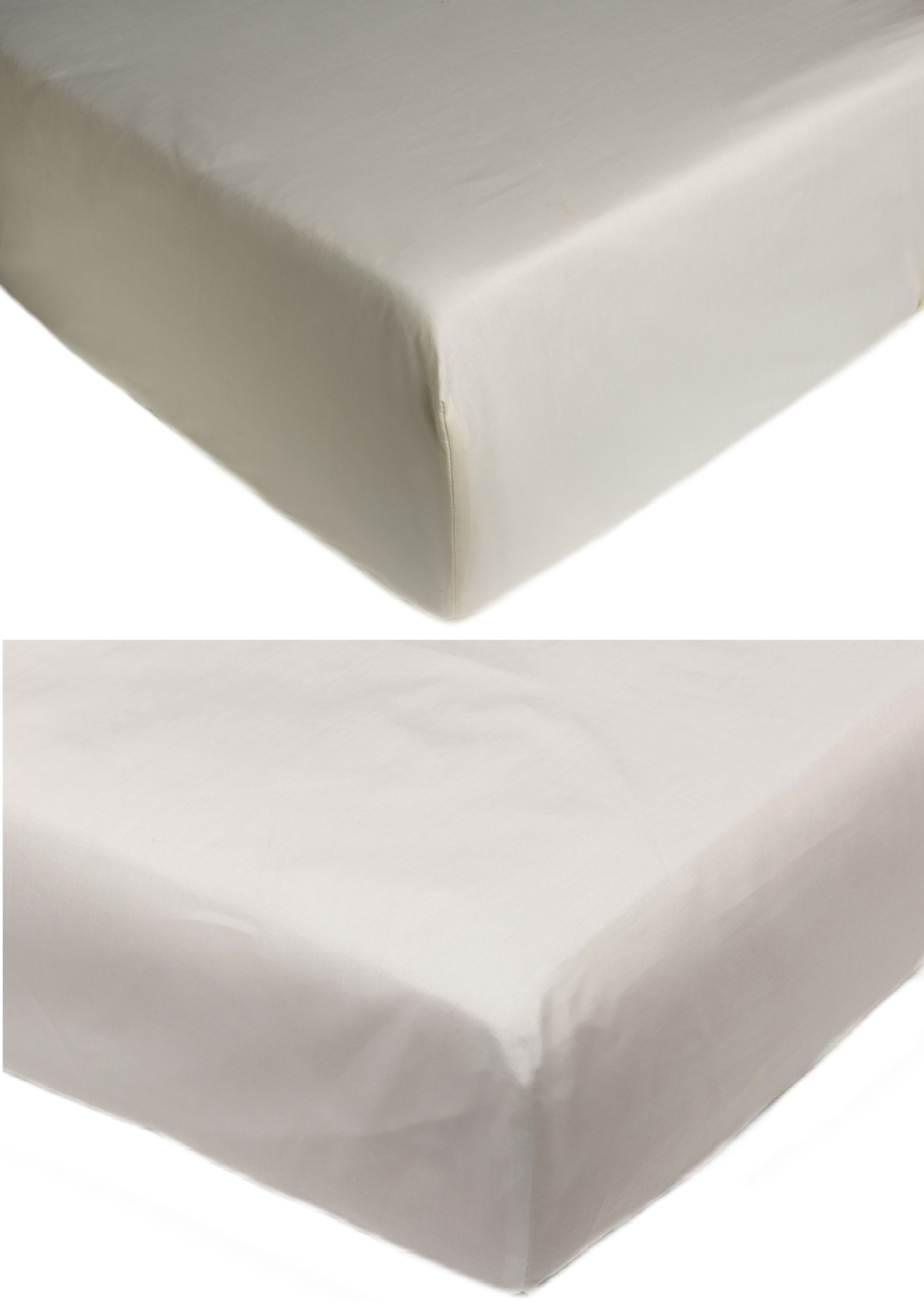 Percale 14" Super Deep Fitted Sheet Cream or White (Single) Mill