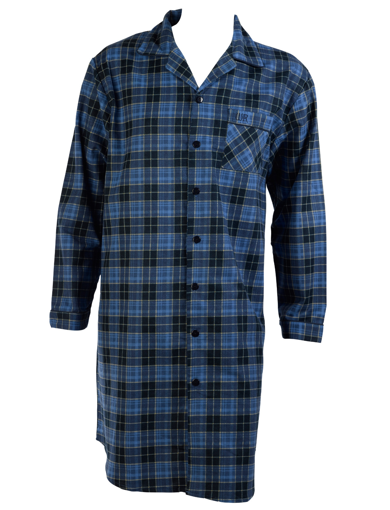 Checked Nightshirt Mens Brushed Cotton Walker Reid Button Up Nightwear
